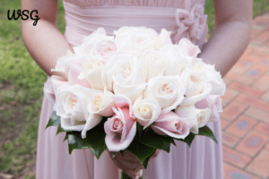 Maid of honor holding a bouquet, symbolizing elegance and grace, ideal for a maid of honor speech template.